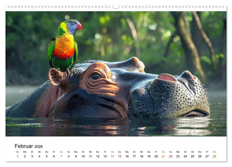 Flusspferde - die stillen Giganten (CALVENDO Premium Wandkalender 2026)