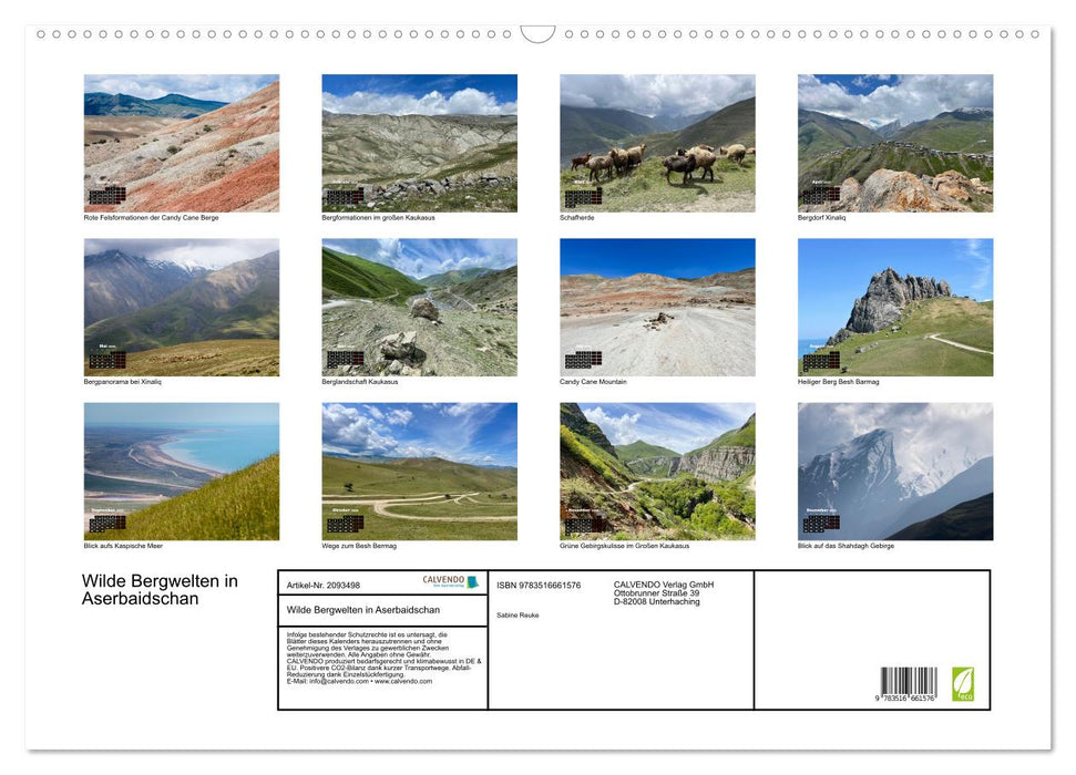 Wilde Bergwelten in Aserbaidschan (CALVENDO Wandkalender 2026)
