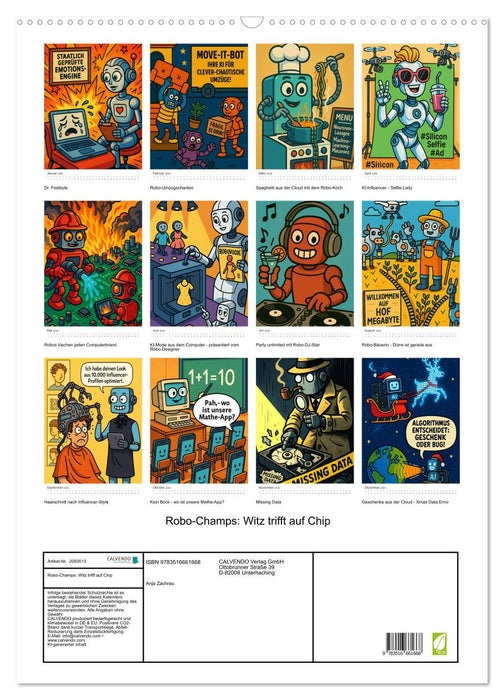 Robo-Champs: Witz trifft auf Chip (CALVENDO Wandkalender 2026)