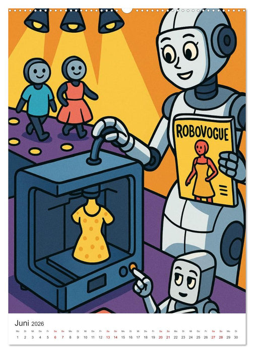 Robo-Champs: Witz trifft auf Chip (CALVENDO Wandkalender 2026)
