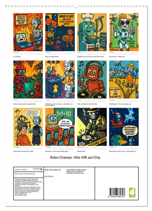 Robo-Champs: Witz trifft auf Chip (CALVENDO Premium Wandkalender 2026)
