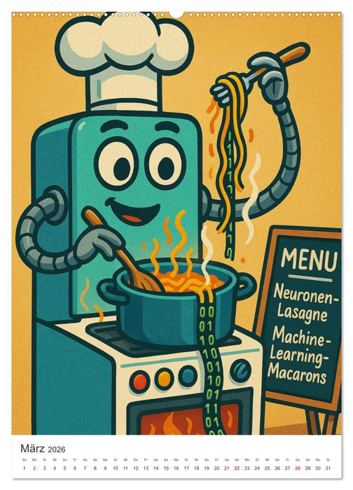 Robo-Champs: Witz trifft auf Chip (CALVENDO Premium Wandkalender 2026)