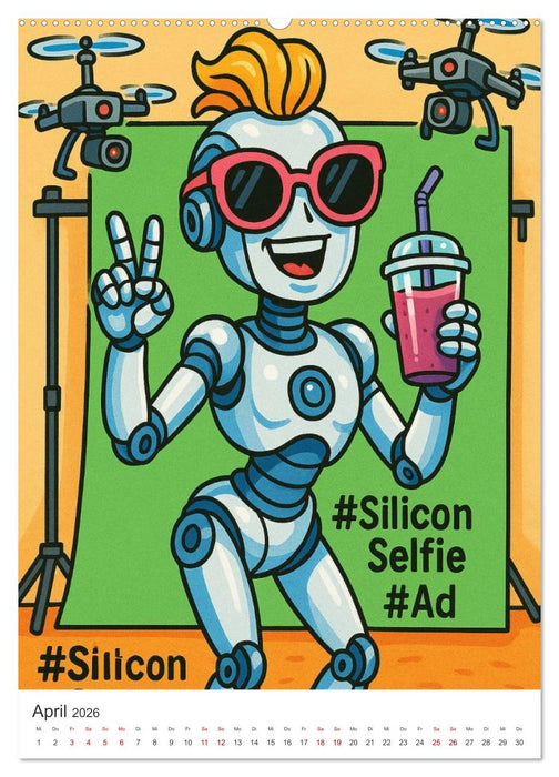Robo-Champs: Witz trifft auf Chip (CALVENDO Premium Wandkalender 2026)