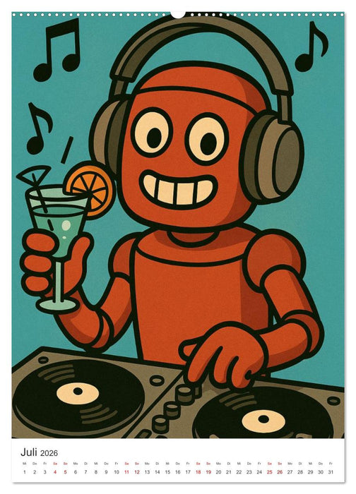 Robo-Champs: Witz trifft auf Chip (CALVENDO Premium Wandkalender 2026)