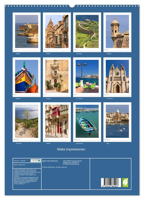 Malta Impressionen (CALVENDO Premium Wandkalender 2026)