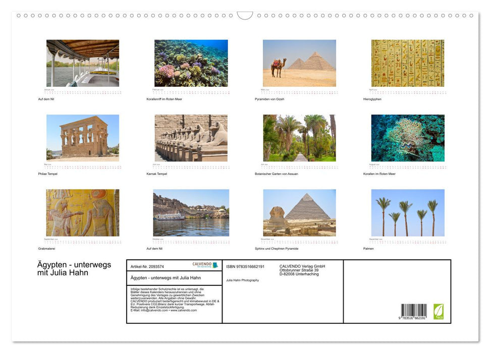 Ägypten - unterwegs mit Julia Hahn (CALVENDO Wandkalender 2026)
