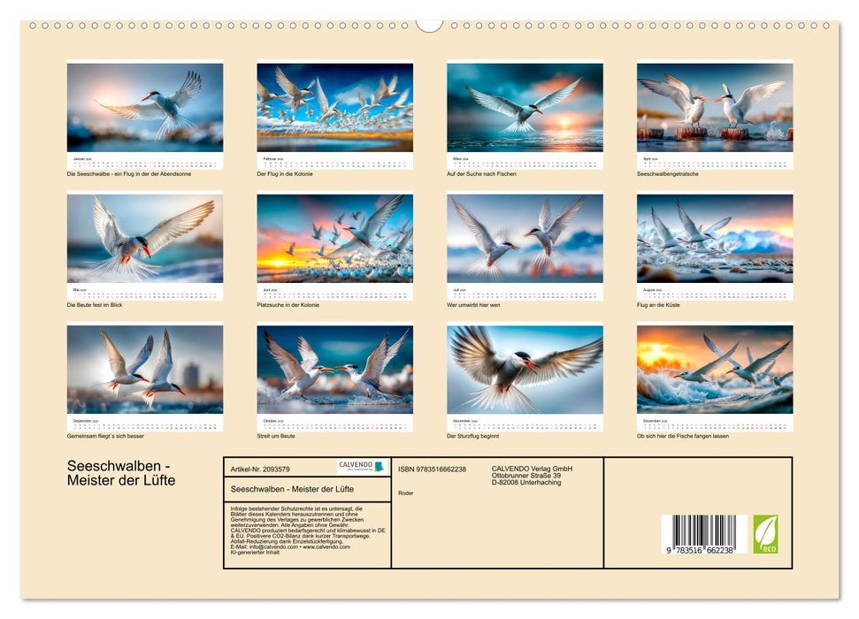 Seeschwalben - Meister der Lüfte (CALVENDO Premium Wandkalender 2026)