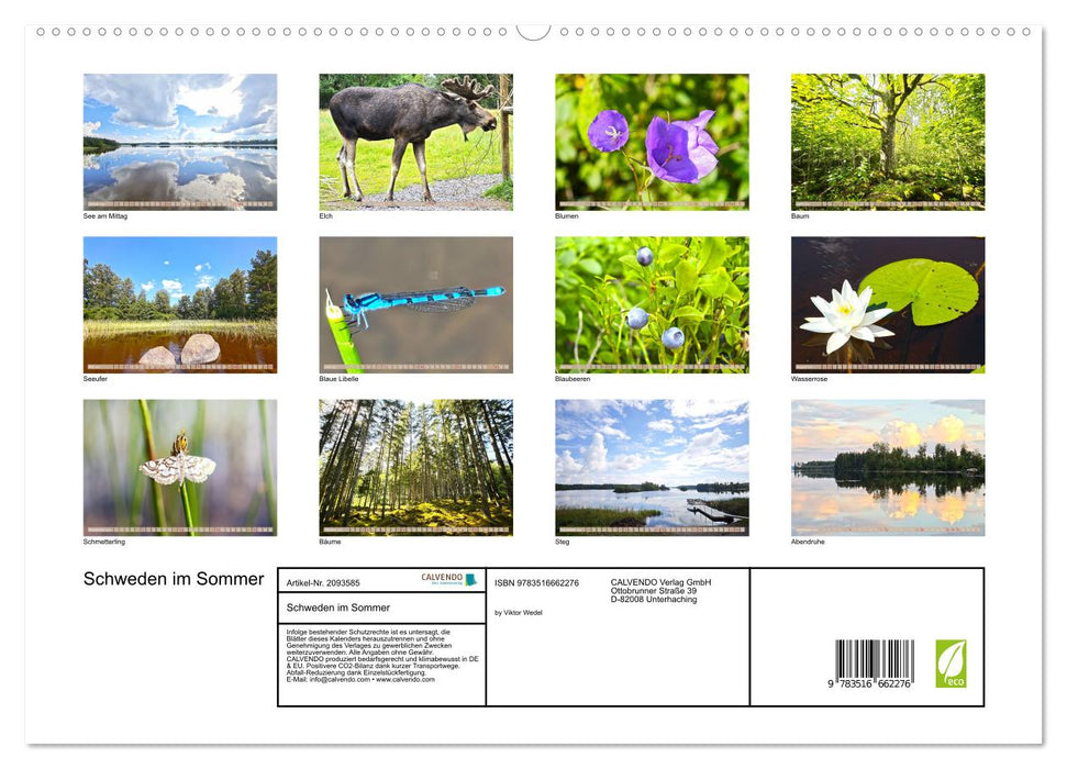 Schweden im Sommer (CALVENDO Premium Wandkalender 2026)