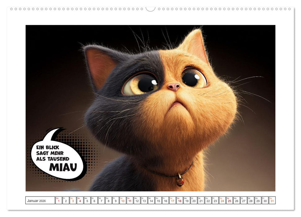 Katzenhumor im Blick (CALVENDO Wandkalender 2026)