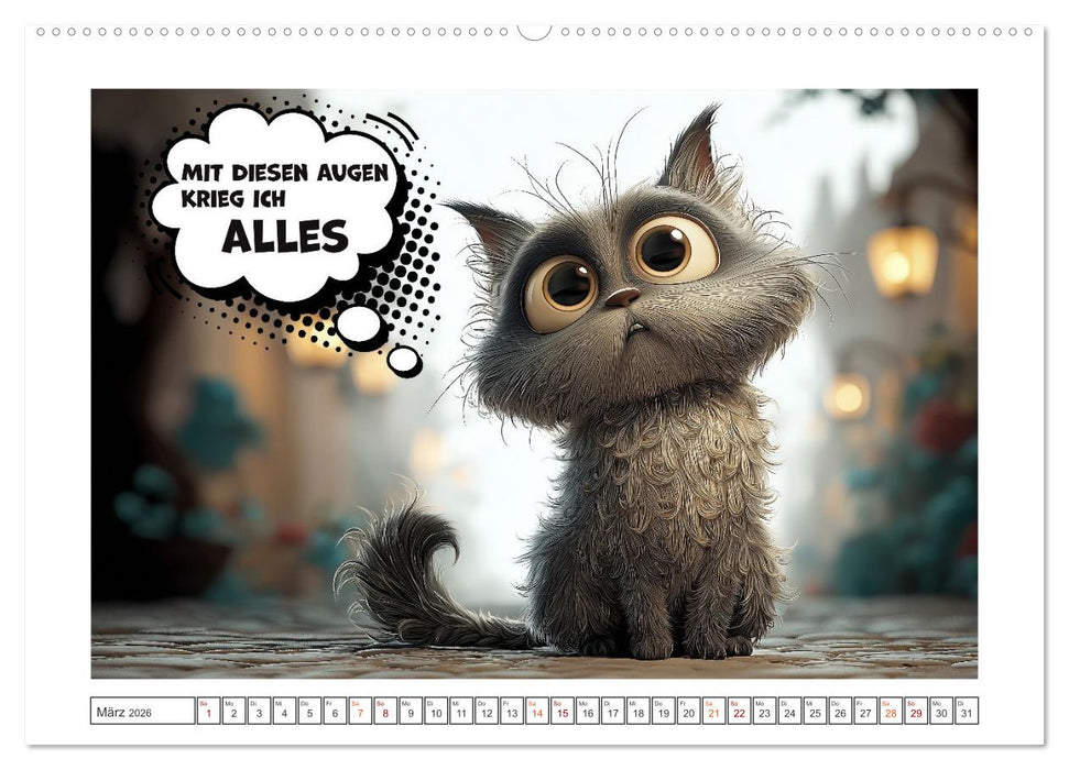Katzenhumor im Blick (CALVENDO Premium Wandkalender 2026)