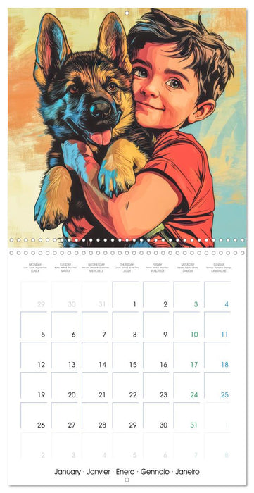 German Sheperd - Comic Style (CALVENDO Monthly Calendar 2026)