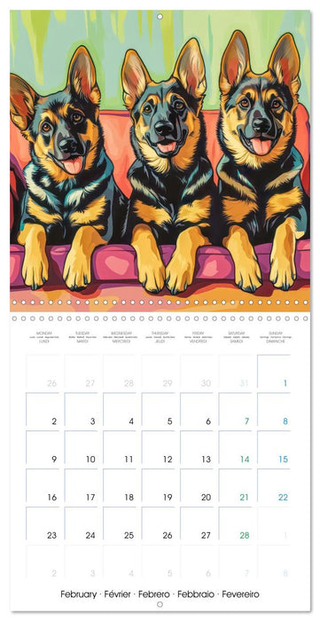 German Sheperd - Comic Style (CALVENDO Monthly Calendar 2026)