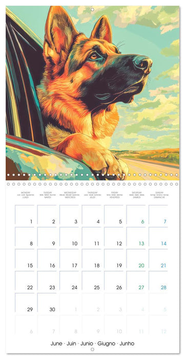 German Sheperd - Comic Style (CALVENDO Monthly Calendar 2026)