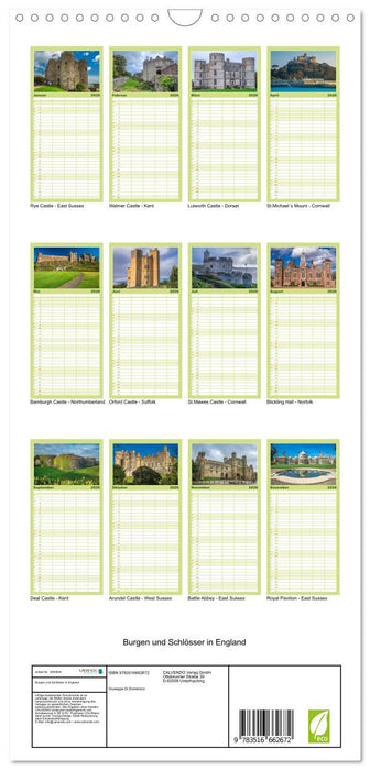 Burgen und Schlösser in England (CALVENDO Familienplaner 2026)