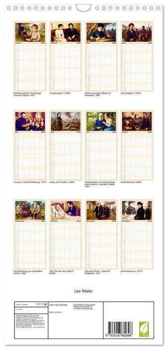 Leo Tolstoi (CALVENDO Familienplaner 2026)