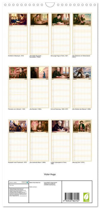 Victor Hugo (CALVENDO Familienplaner 2026)
