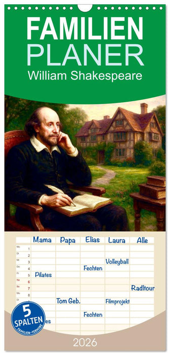 William Shakespeare (CALVENDO Familienplaner 2026)