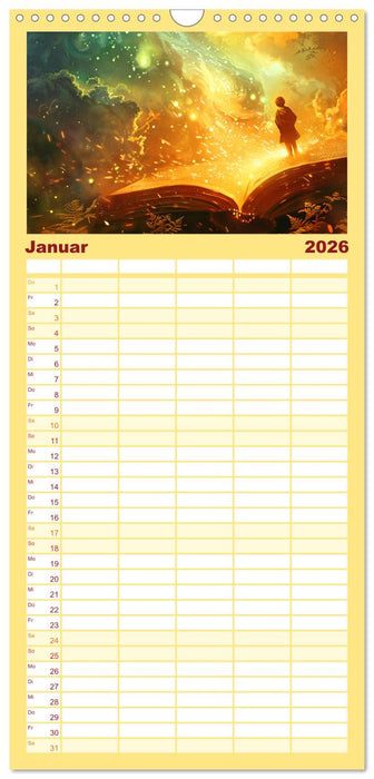 Welten zwischen den Zeilen - Bücher, die Träume wecken (CALVENDO Familienplaner 2026)