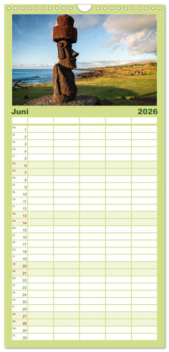 Die Osterinsel – Mythen, Moai und wilde Schönheit (CALVENDO Familienplaner 2026)