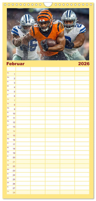 American Football - Touchdown durchs Jahr (CALVENDO Familienplaner 2026)