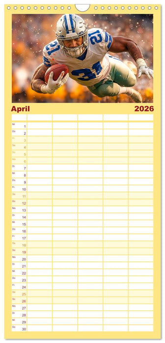 American Football - Touchdown durchs Jahr (CALVENDO Familienplaner 2026)