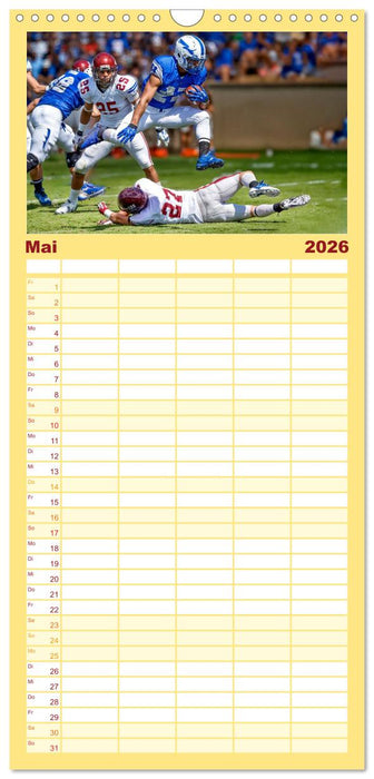 American Football - Touchdown durchs Jahr (CALVENDO Familienplaner 2026)