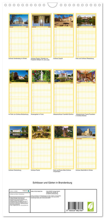 Schlösser und Gärten in Brandenburg (CALVENDO Familienplaner 2026)