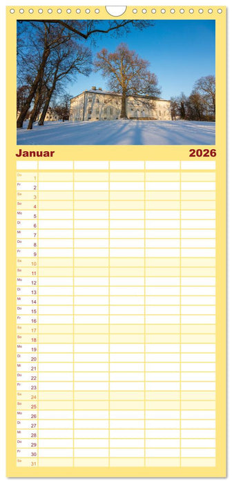 Schlösser und Gärten in Brandenburg (CALVENDO Familienplaner 2026)