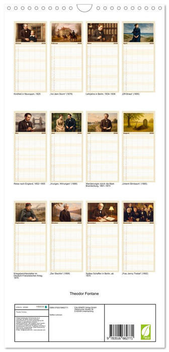 Theodor Fontane (CALVENDO Familienplaner 2026)