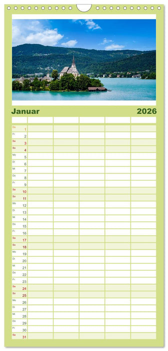Rund um den Wörthersee in Österreich (CALVENDO Familienplaner 2026)
