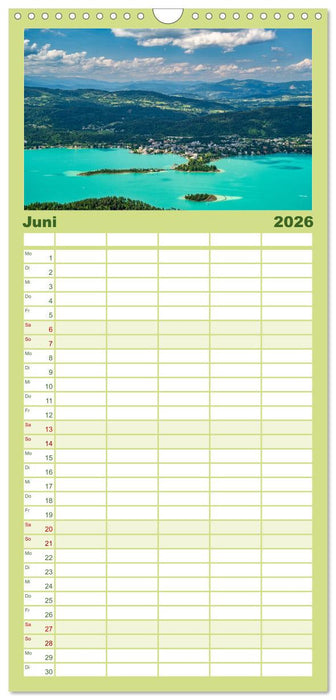 Rund um den Wörthersee in Österreich (CALVENDO Familienplaner 2026)