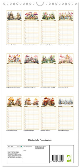 Märchenhafte Feenhäuschen (CALVENDO Familienplaner 2026)