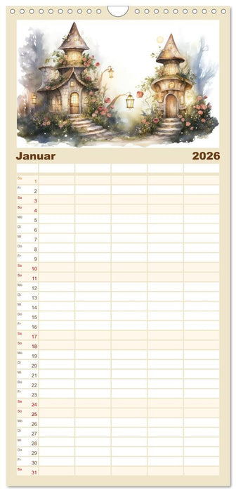 Märchenhafte Feenhäuschen (CALVENDO Familienplaner 2026)
