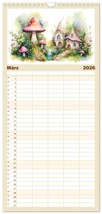 Märchenhafte Feenhäuschen (CALVENDO Familienplaner 2026)
