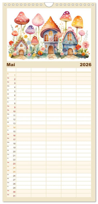 Märchenhafte Feenhäuschen (CALVENDO Familienplaner 2026)