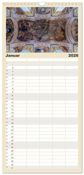 Gewölbe des Glaubens – Kirchendecken Europas (CALVENDO Familienplaner 2026)