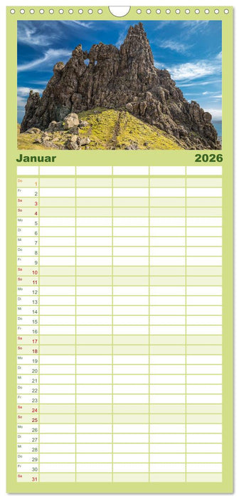 Raue Schönheit - Isle of Skye (CALVENDO Familienplaner 2026)