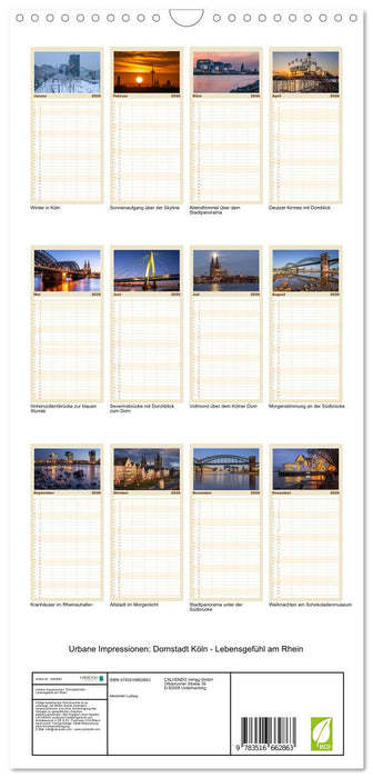 Urbane Impressionen: Domstadt Köln - Lebensgefühl am Rhein (CALVENDO Familienplaner 2026)