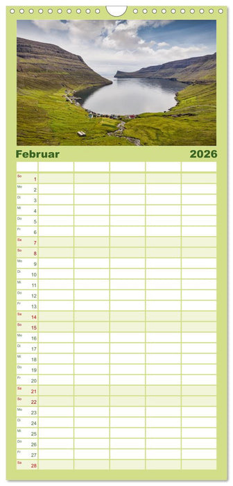 Färöer – Faszinierende Inseln im Norden Europas (CALVENDO Familienplaner 2026)