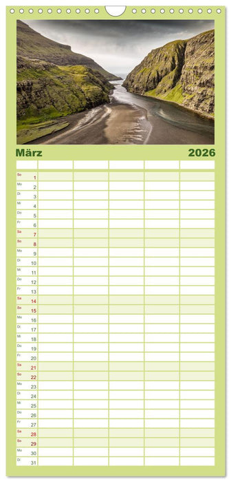 Färöer – Faszinierende Inseln im Norden Europas (CALVENDO Familienplaner 2026)