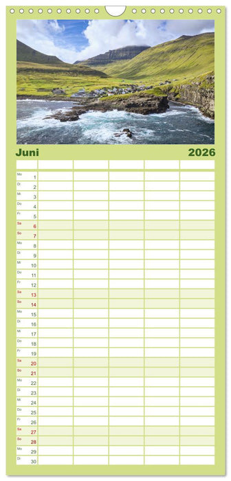 Färöer – Faszinierende Inseln im Norden Europas (CALVENDO Familienplaner 2026)