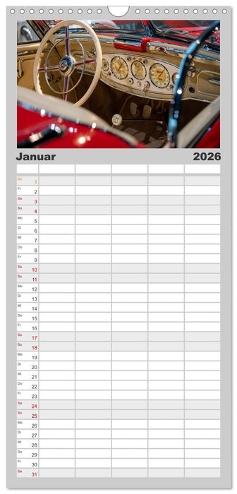 Einsteigen, bitte! - Innenansichten automobiler Ikonen (CALVENDO Familienplaner 2026)