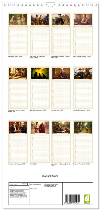 Rudyard Kipling (CALVENDO Familienplaner 2026)