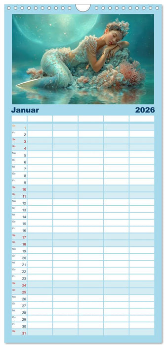 Glamouröse Meerjungfrauen - Fabelwesen (CALVENDO Familienplaner 2026)