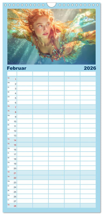 Glamouröse Meerjungfrauen - Fabelwesen (CALVENDO Familienplaner 2026)