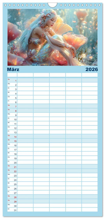 Glamouröse Meerjungfrauen - Fabelwesen (CALVENDO Familienplaner 2026)