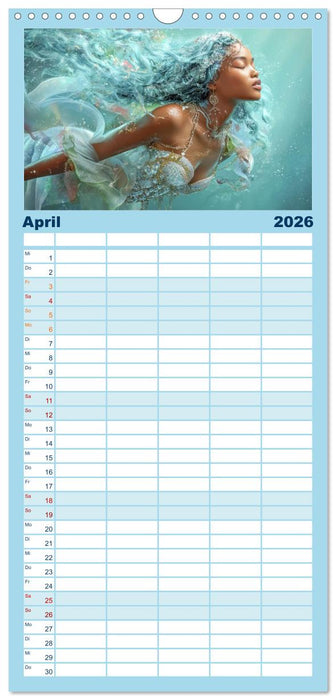 Glamouröse Meerjungfrauen - Fabelwesen (CALVENDO Familienplaner 2026)