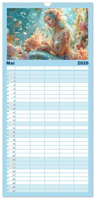 Glamouröse Meerjungfrauen - Fabelwesen (CALVENDO Familienplaner 2026)