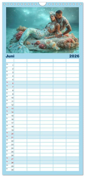 Glamouröse Meerjungfrauen - Fabelwesen (CALVENDO Familienplaner 2026)
