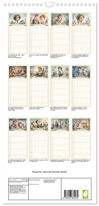 Pause ist, wenn der Drucker druckt (CALVENDO Familienplaner 2026)